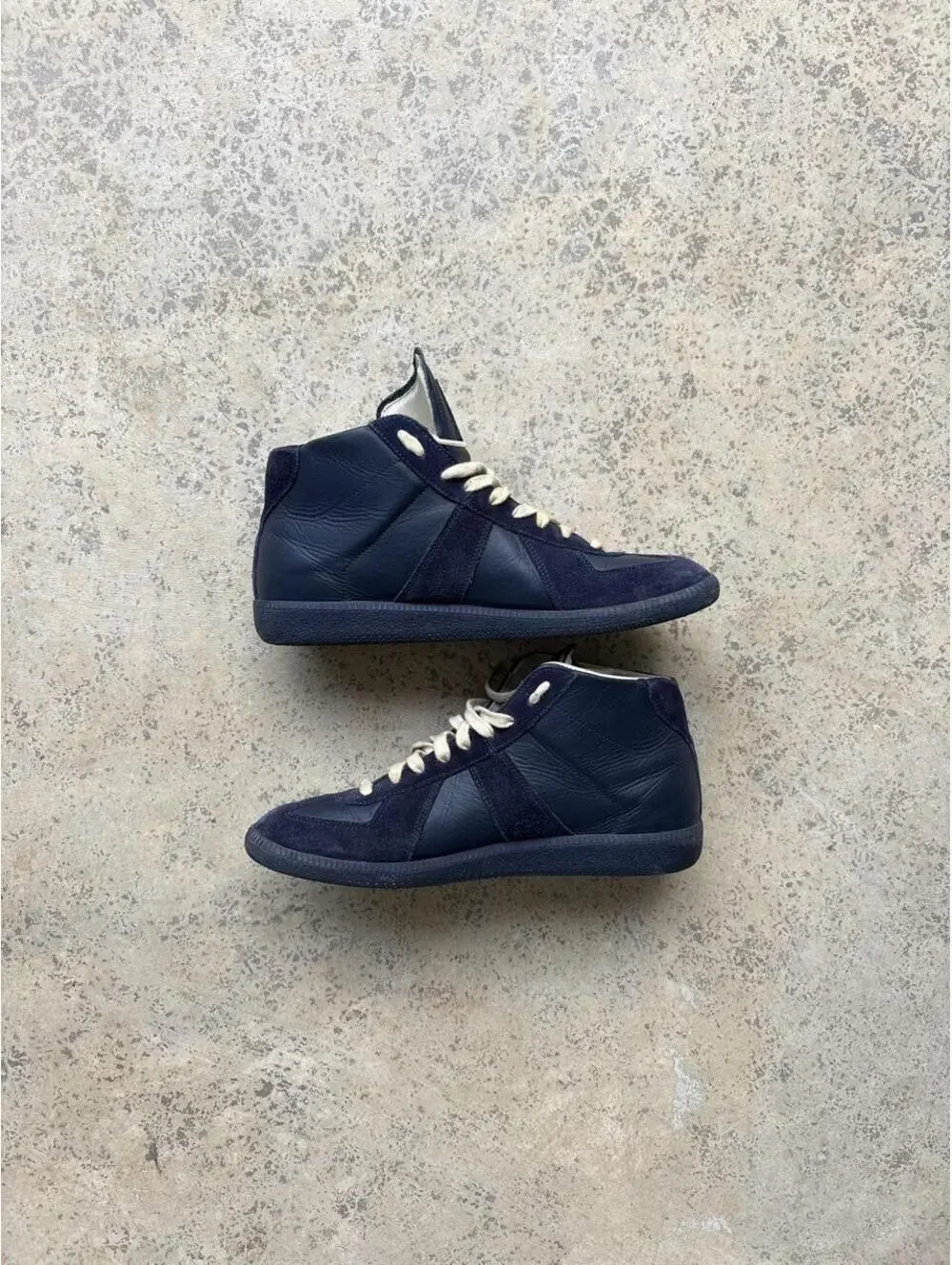 Maison Margiela Men's Black and Navy Trainer